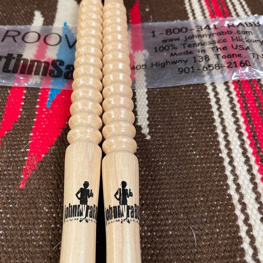 Johnny Rabb 5B Rhythm Saw Ball Tip Drum Stick Pair NOS Hickory