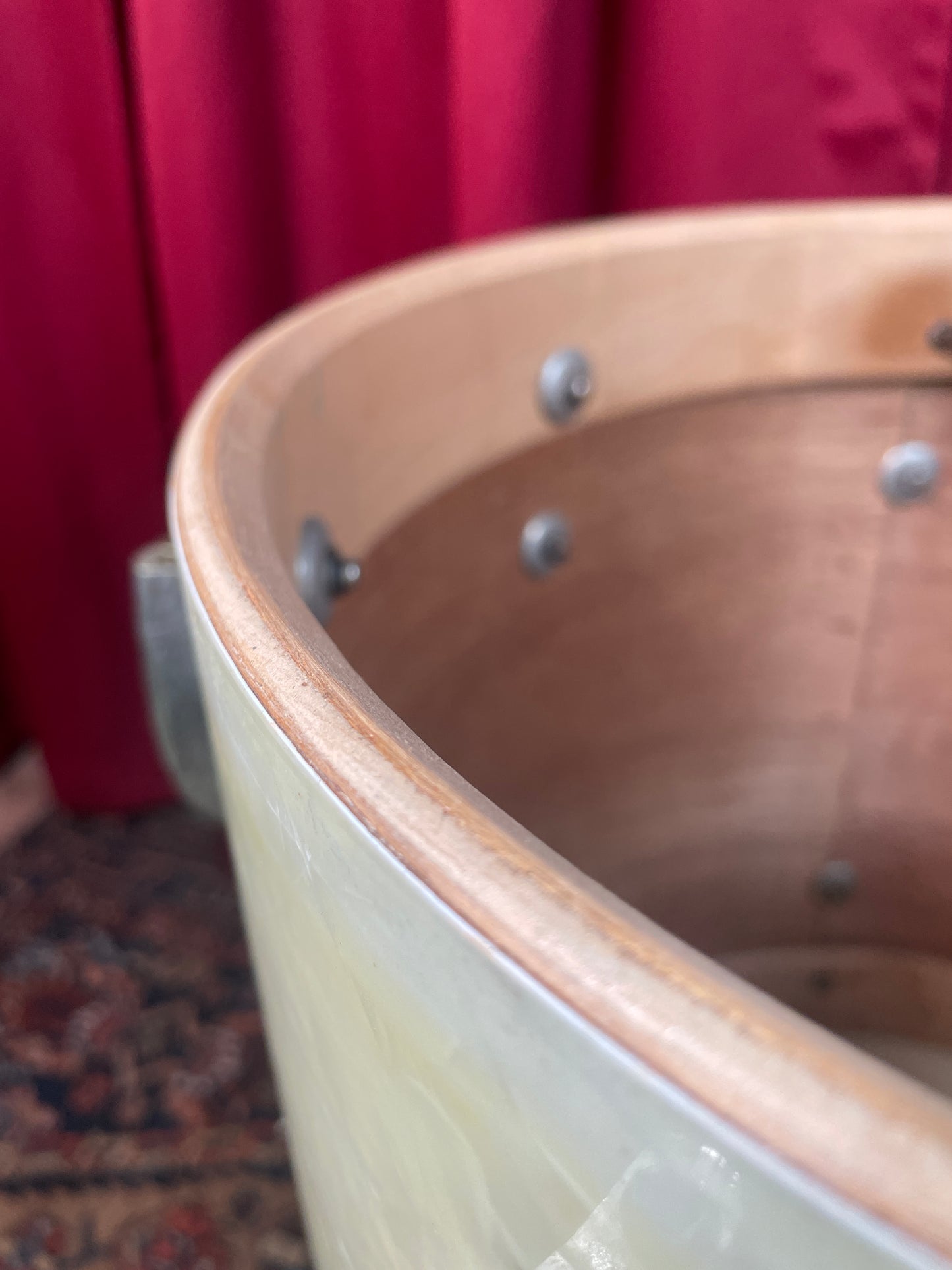 1950s Slingerland Radio King 16x16 Floor Tom Single Drum White Marine Pearl