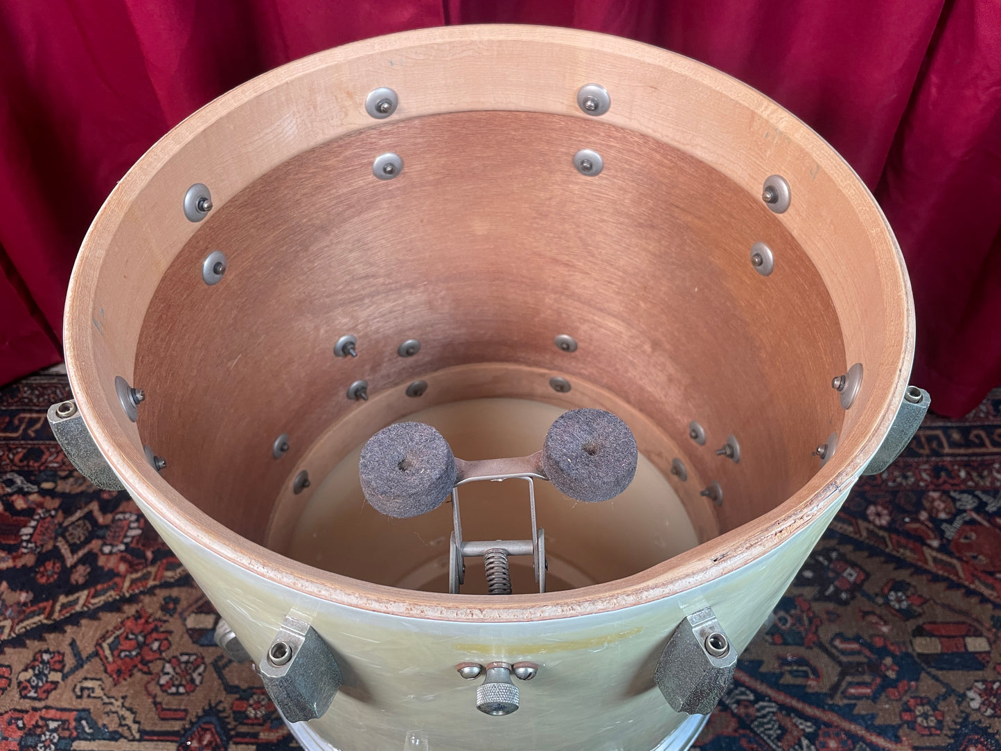 1950s Slingerland Radio King 16x16 Floor Tom Single Drum White Marine Pearl