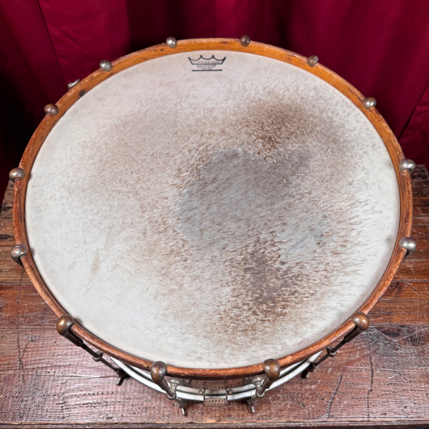 Early 1900s M.A. Wintrich 9x16 Single Tension Brass Snare Drum NOB