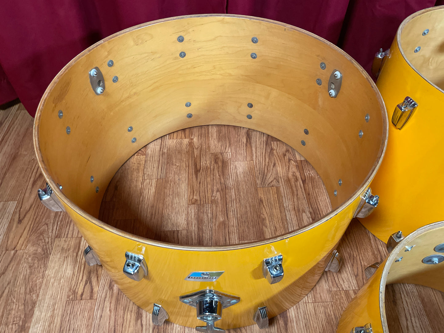 Rare 1970s Ludwig Drum Set Yellow Cortex 24/13/14/16/18