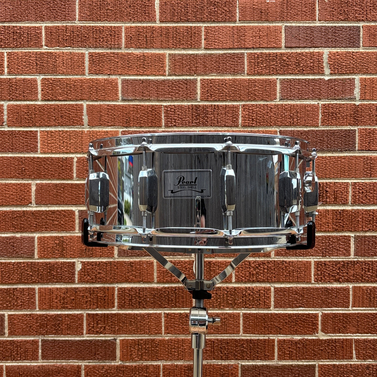 Pearl SK-800 10-Lug Steel Shell 5x14 Snare Drum w/ Stand & Bag
