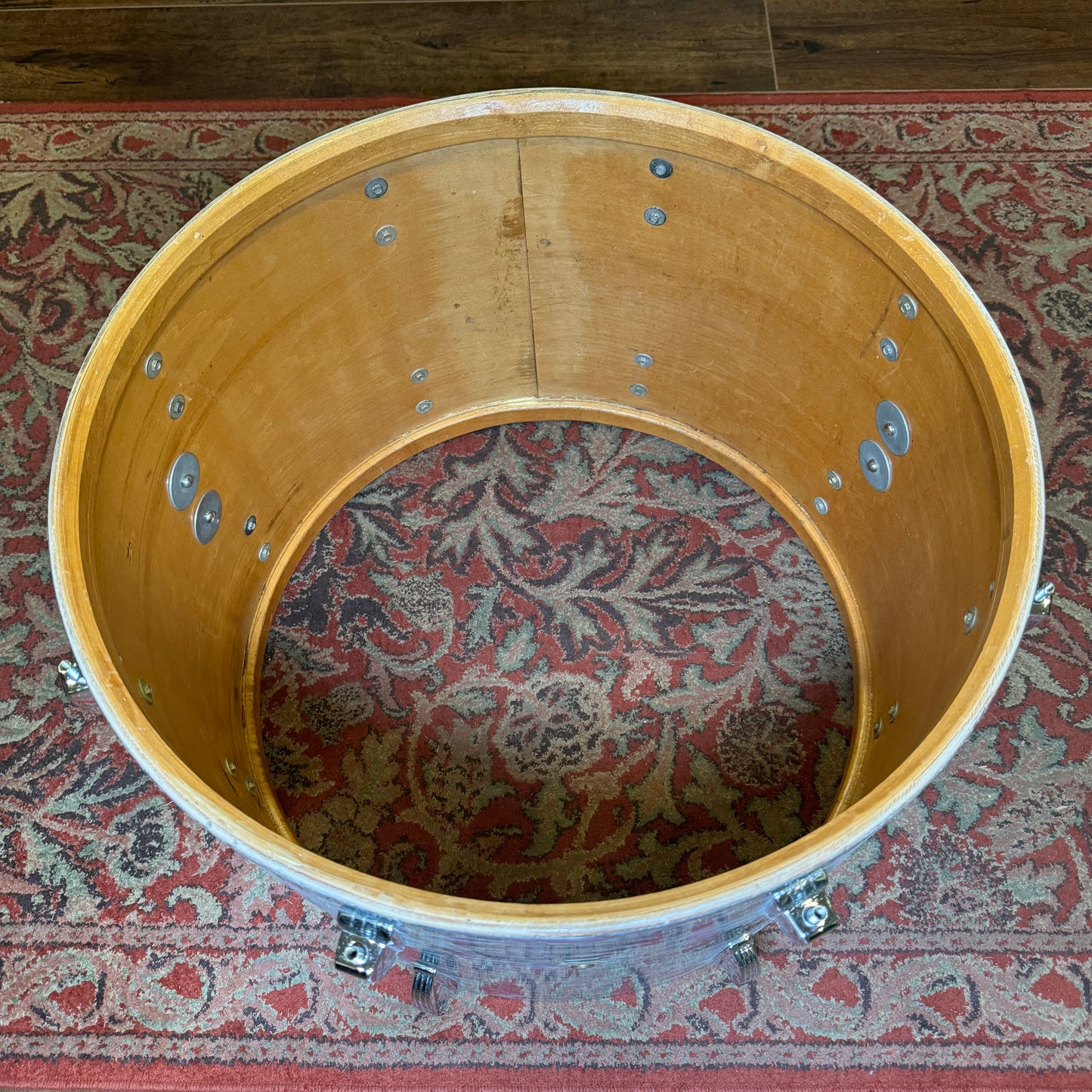 1960s Ludwig 14x20 Virgin Bass Drum Oyster Blue Pearl Rock Duo