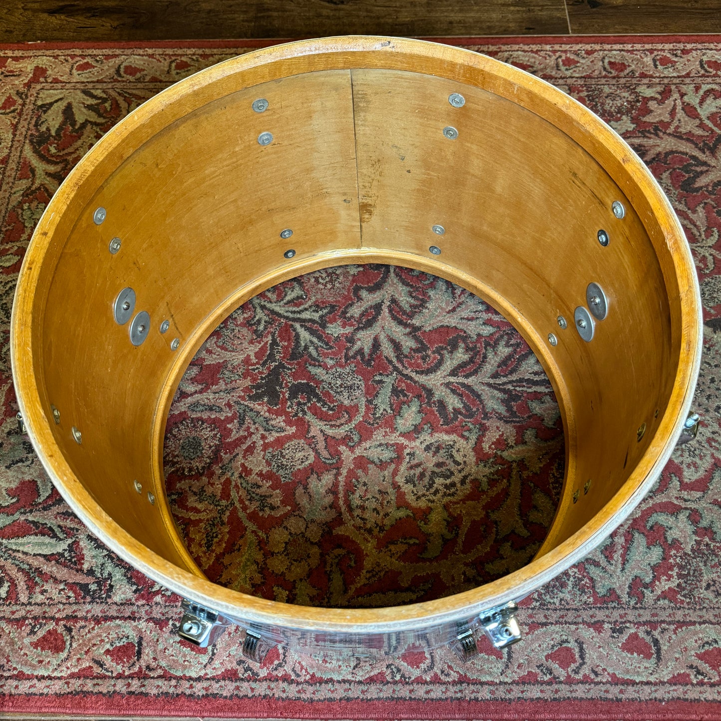 1960s Ludwig 14x20 Virgin Bass Drum Oyster Blue Pearl Rock Duo