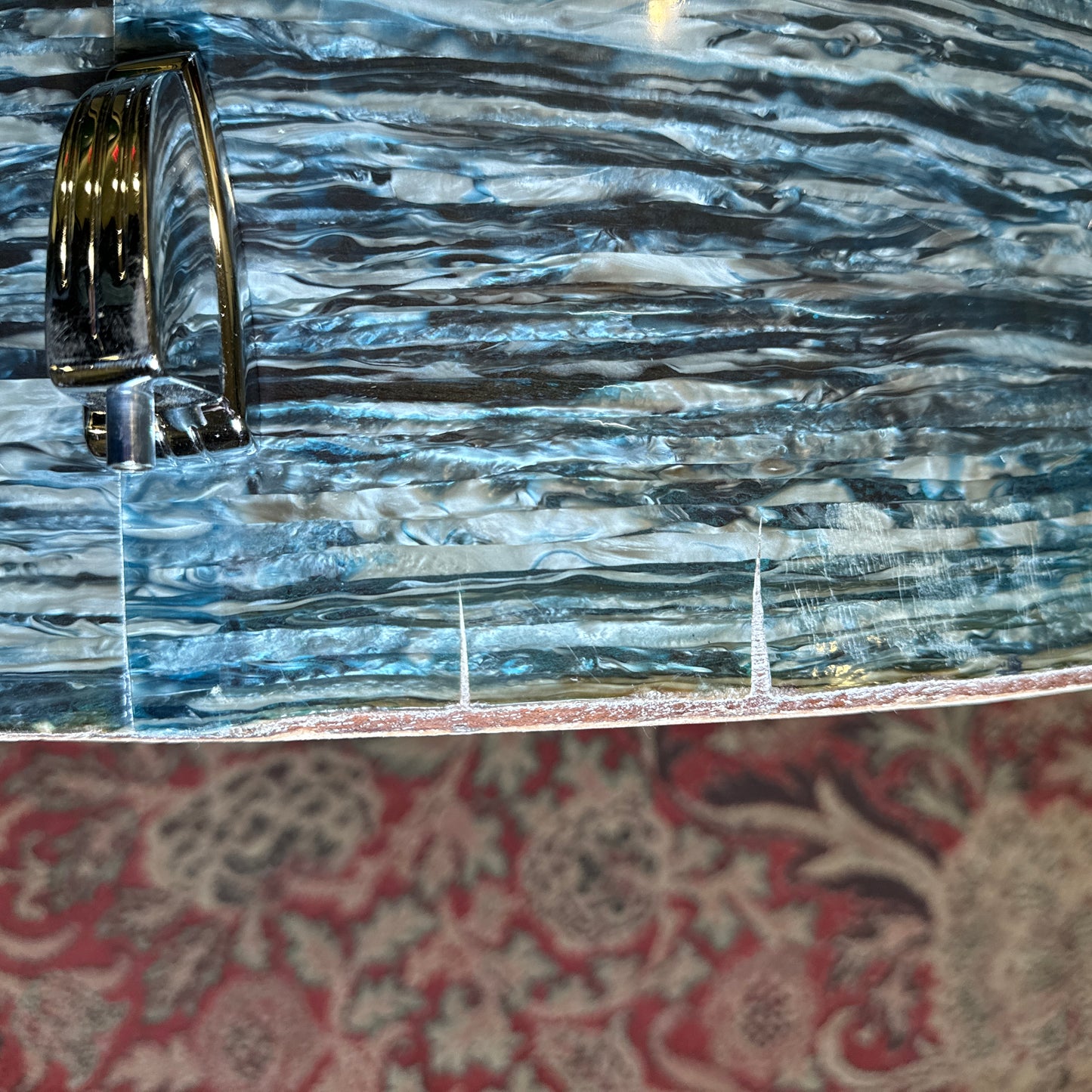 1960s Ludwig 14x20 Virgin Bass Drum Oyster Blue Pearl Rock Duo
