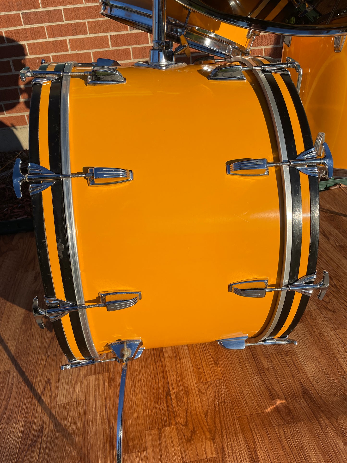 Rare 1970s Ludwig Drum Set Yellow Cortex 24/13/14/16/18