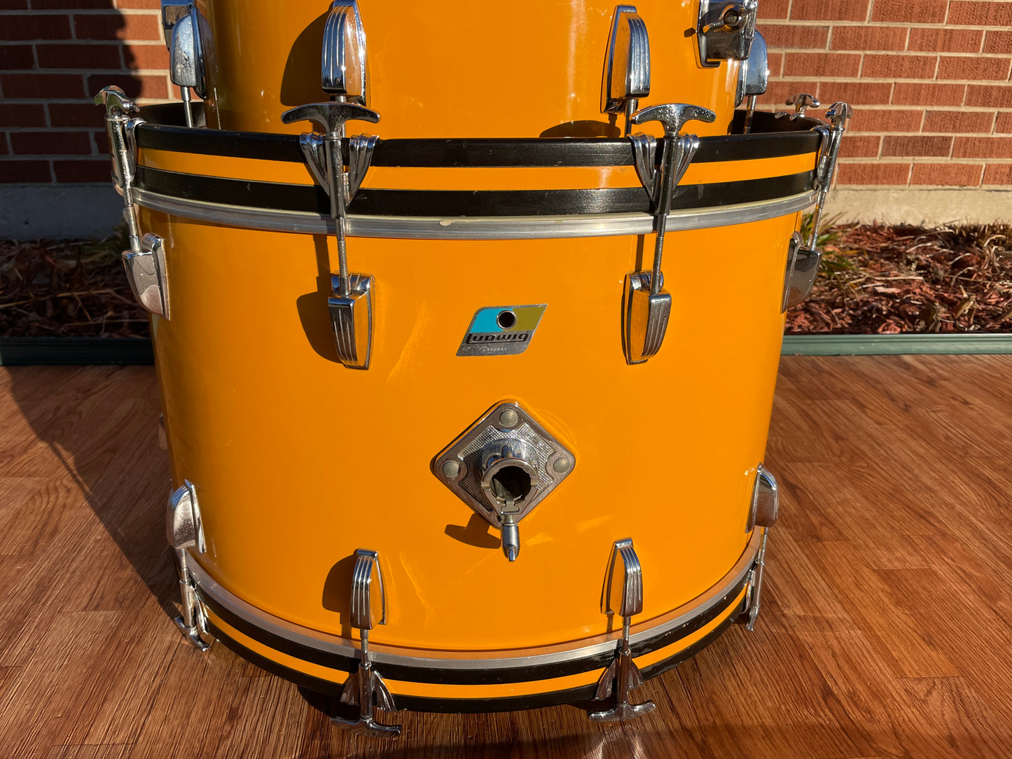 Rare 1970s Ludwig Drum Set Yellow Cortex 24/13/14/16/18