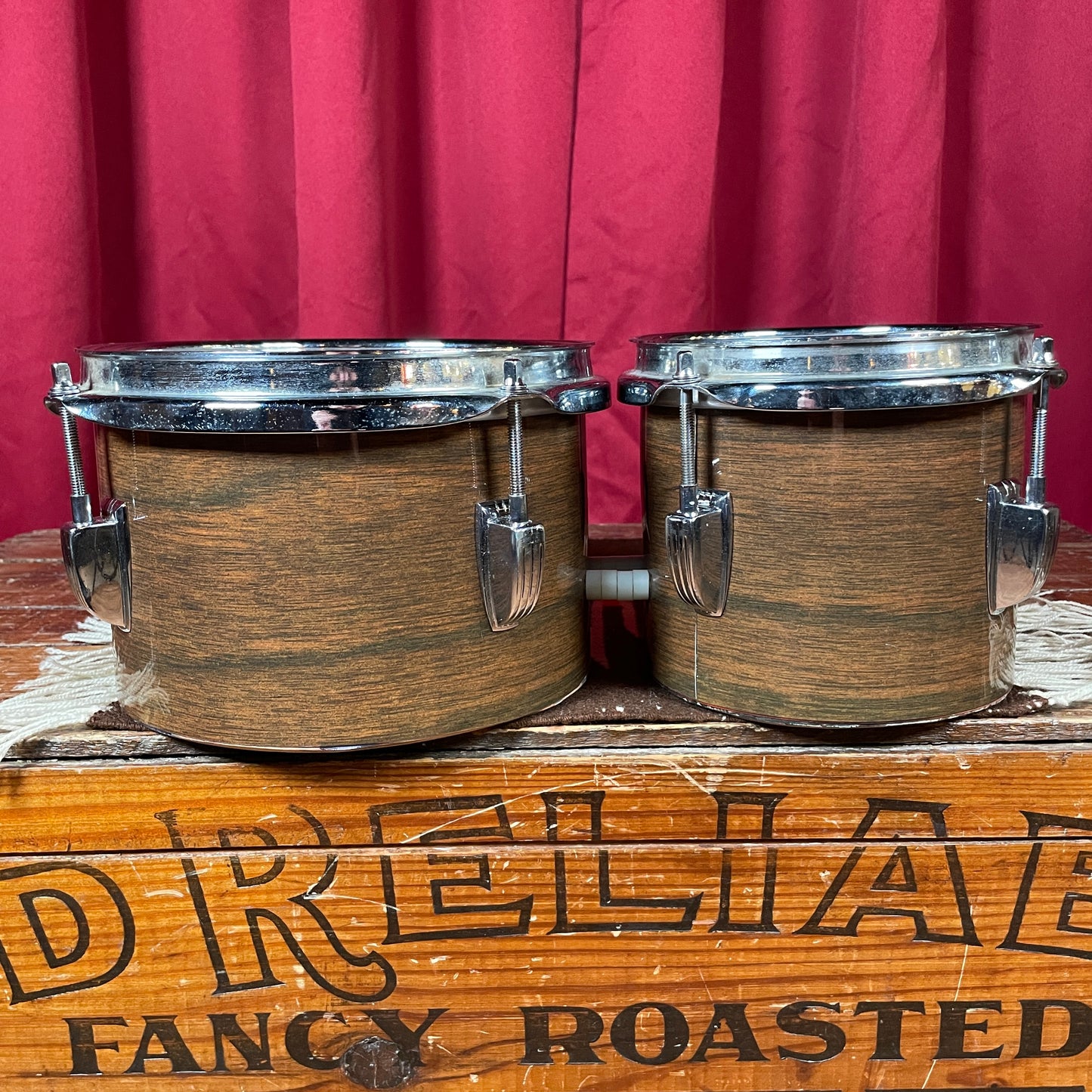 1970s Ludwig 6" & 8" Tunable Bongo Project Walnut Cortex No. 2358P