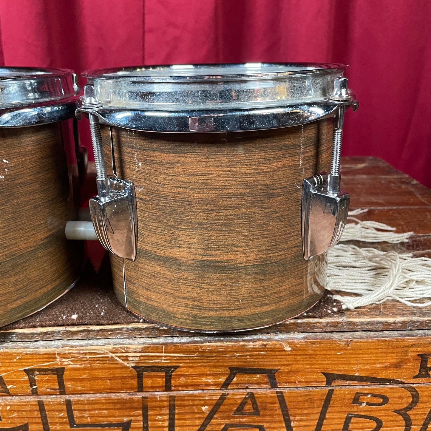1970s Ludwig 6" & 8" Tunable Bongo Project Walnut Cortex No. 2358P