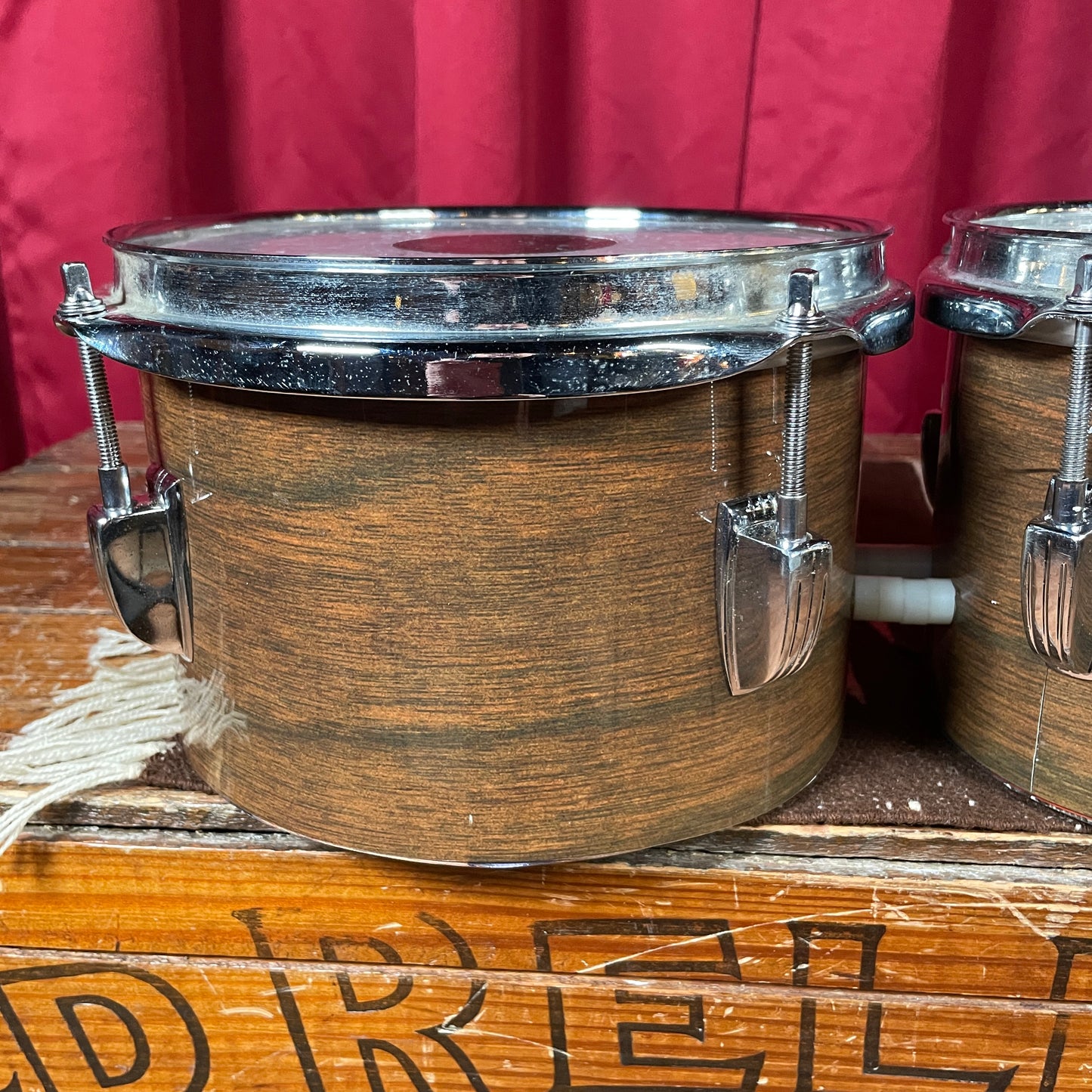 1970s Ludwig 6" & 8" Tunable Bongo Project Walnut Cortex No. 2358P