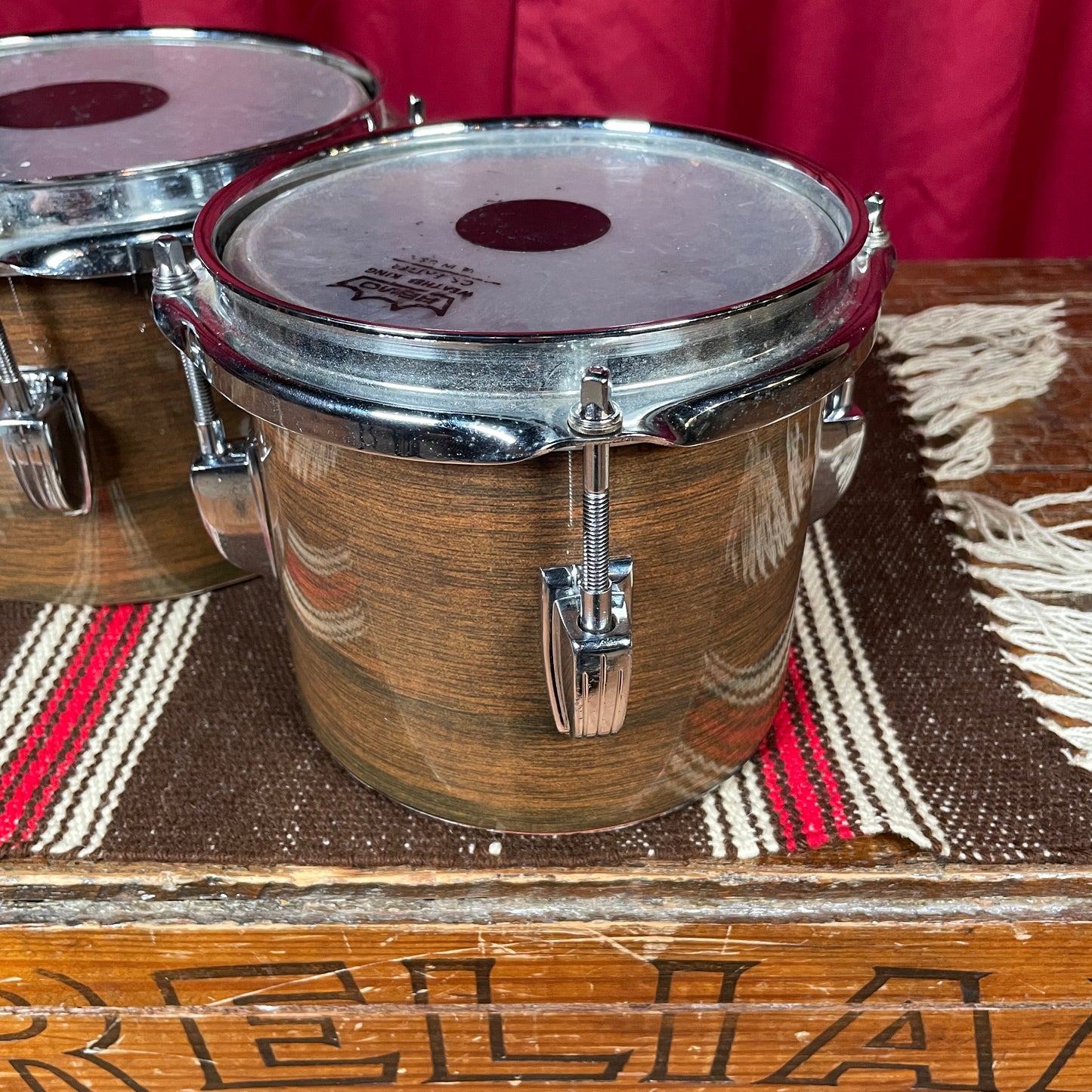 1970s Ludwig 6" & 8" Tunable Bongo Project Walnut Cortex No. 2358P