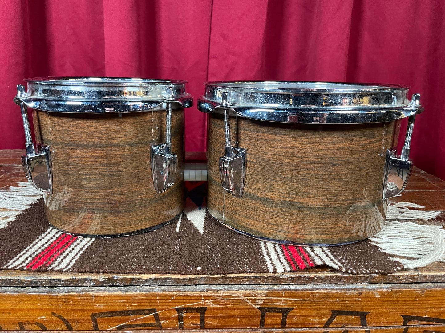 1970s Ludwig 6" & 8" Tunable Bongo Project Walnut Cortex No. 2358P
