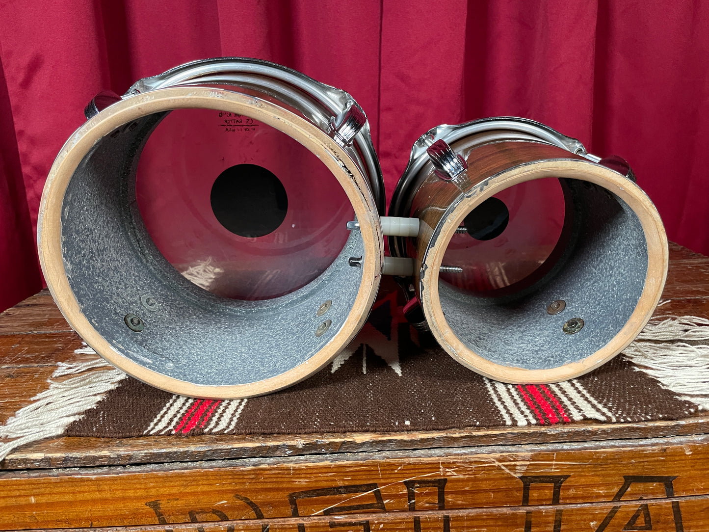 1970s Ludwig 6" & 8" Tunable Bongo Project Walnut Cortex No. 2358P