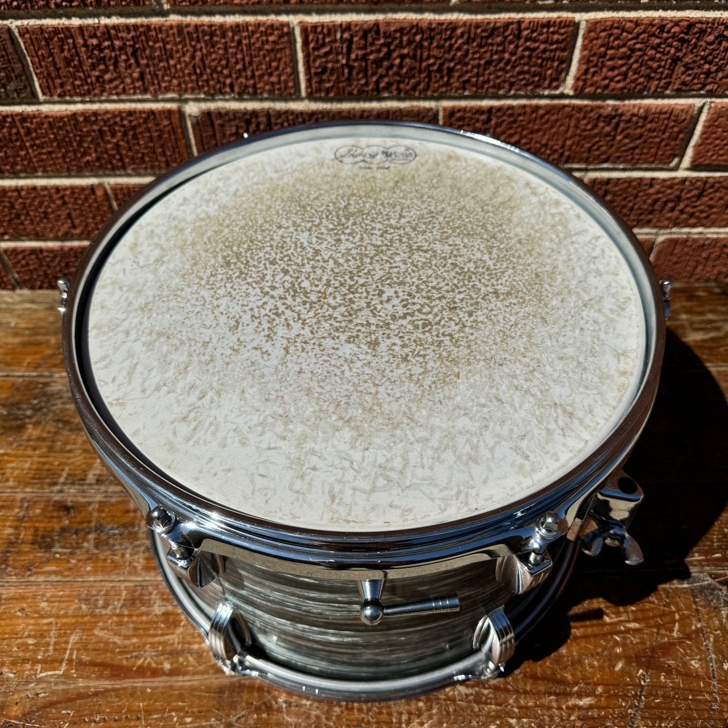 Early 1960s Ludwig 8x12 Tom Drum Oyster Blue Pearl Pre-Serial