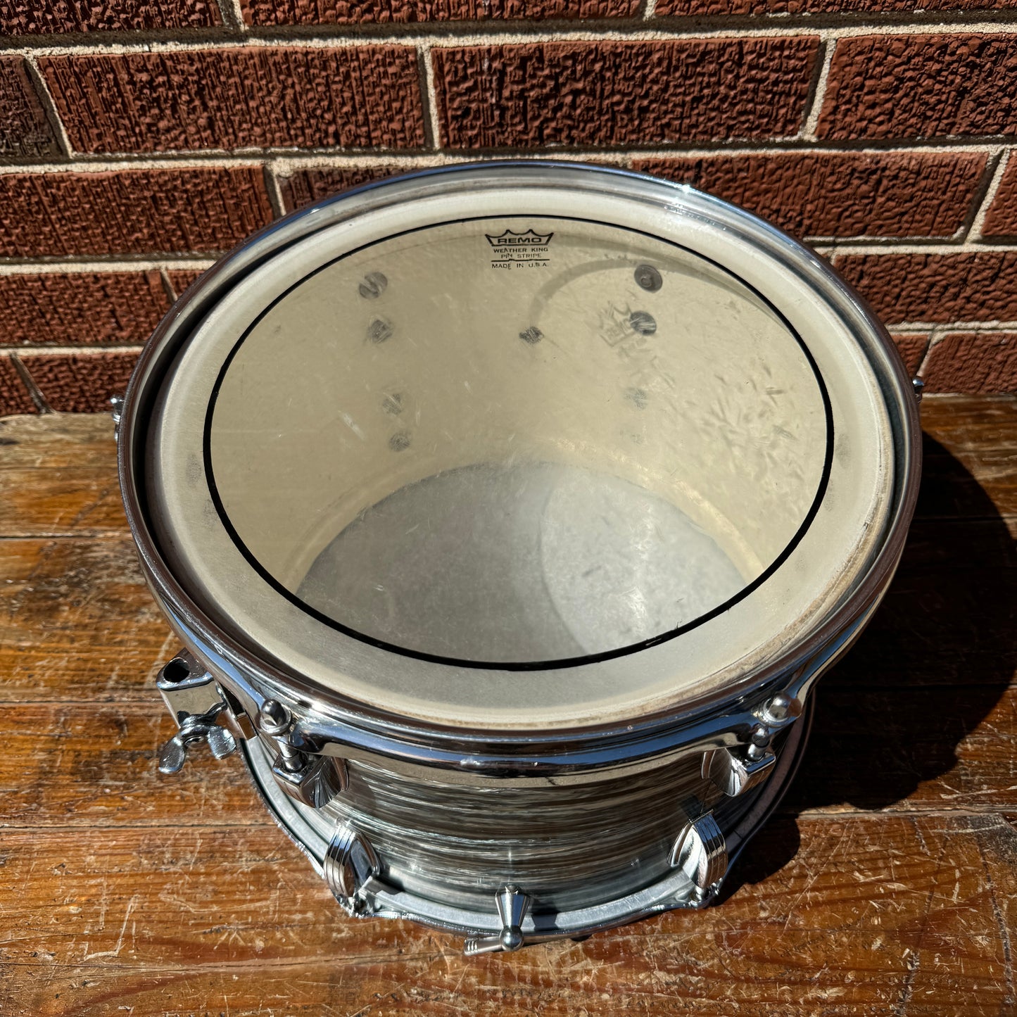 Early 1960s Ludwig 8x12 Tom Drum Oyster Blue Pearl Pre-Serial