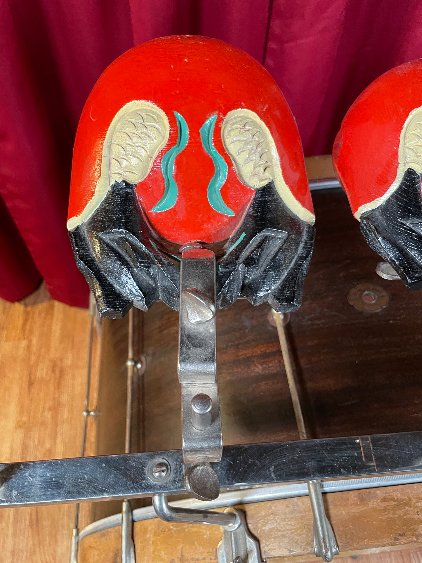 1920s-1930s Leedy / Ludwig Korean Temple Blocks Set of 3 w/ Mounts & Bar