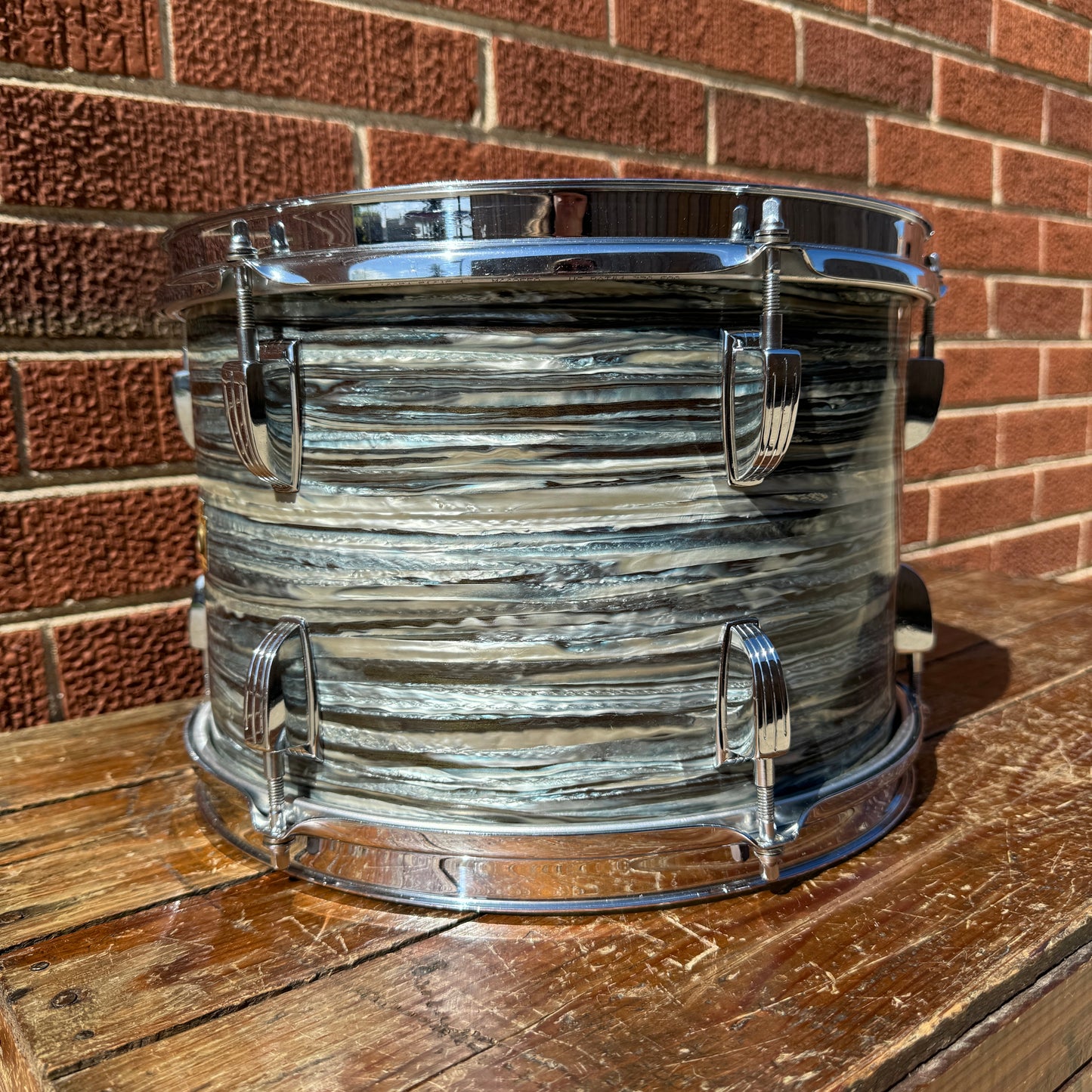 1960s Ludwig 8x12 Tom Drum Oyster Blue Pearl #2