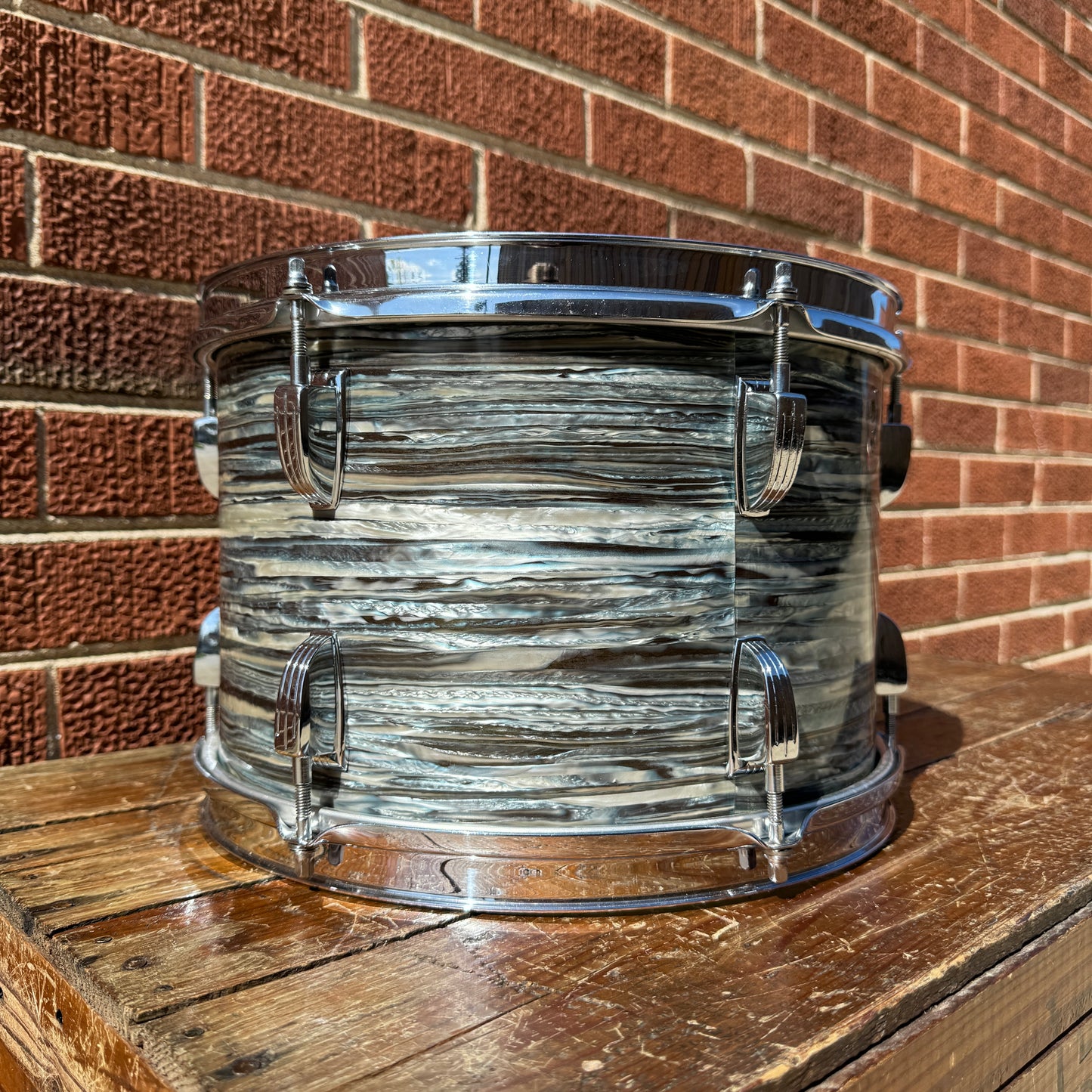 1960s Ludwig 8x12 Tom Drum Oyster Blue Pearl #2