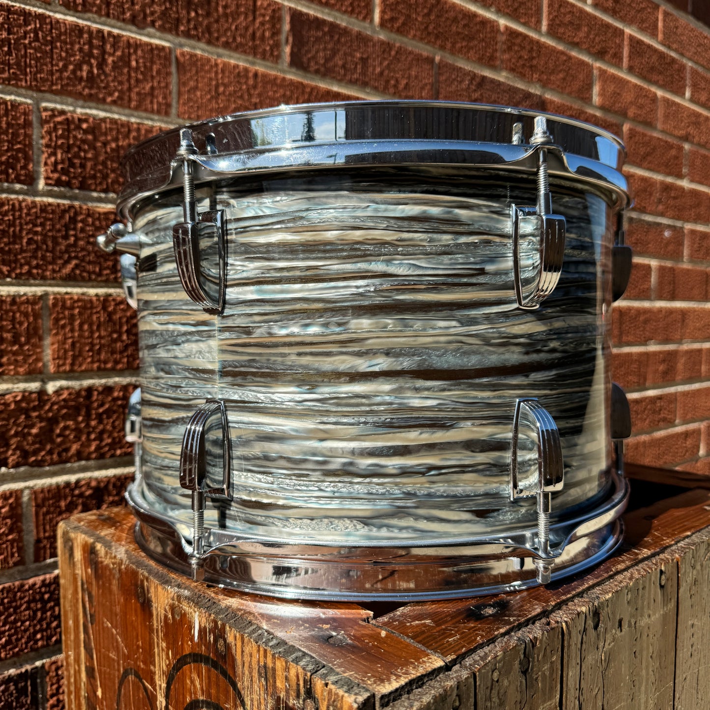 1960s Ludwig 8x12 Tom Drum Oyster Blue Pearl #1
