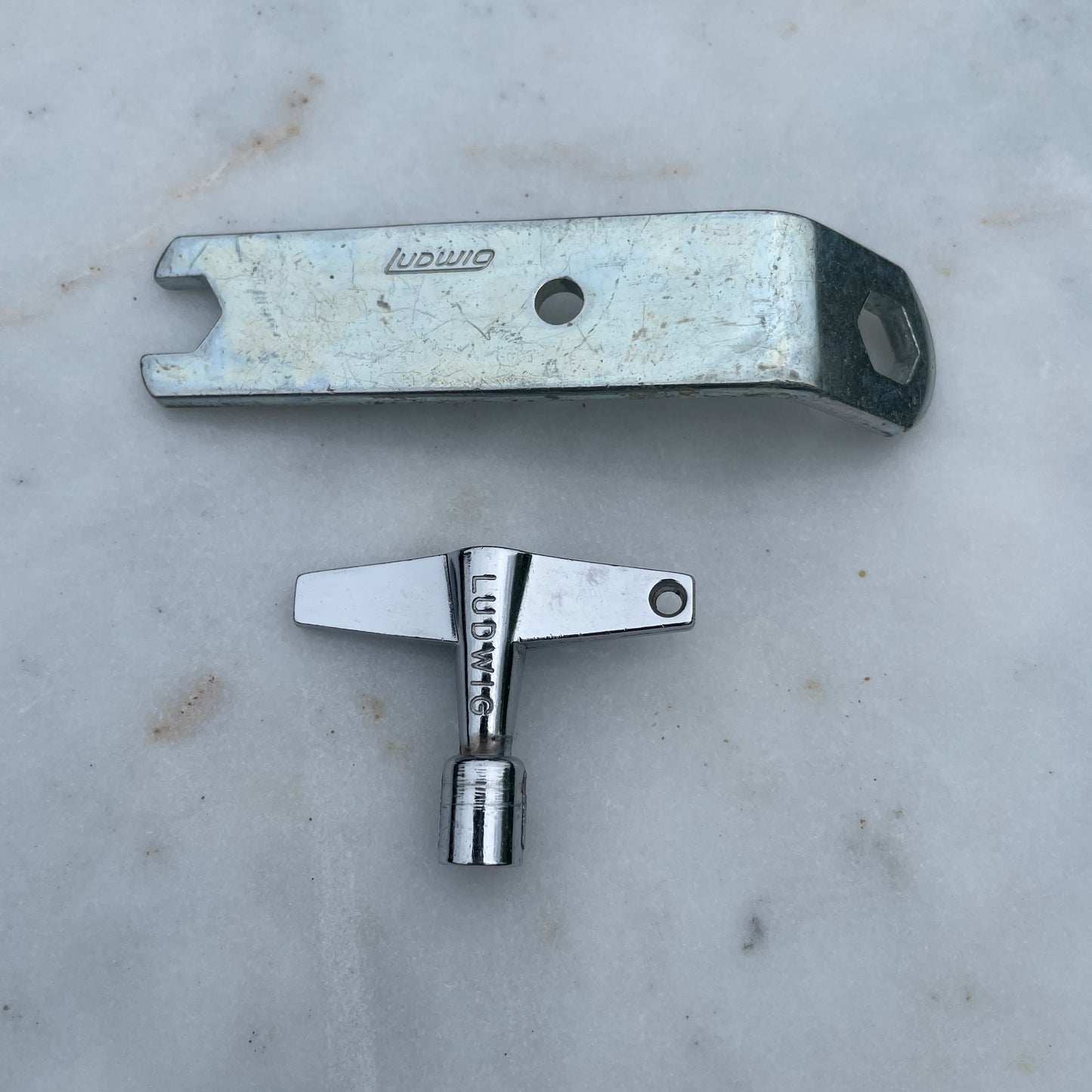 1960s-1970s Ludwig Drum Rail Console Wrench Key and Drum Tuning Key