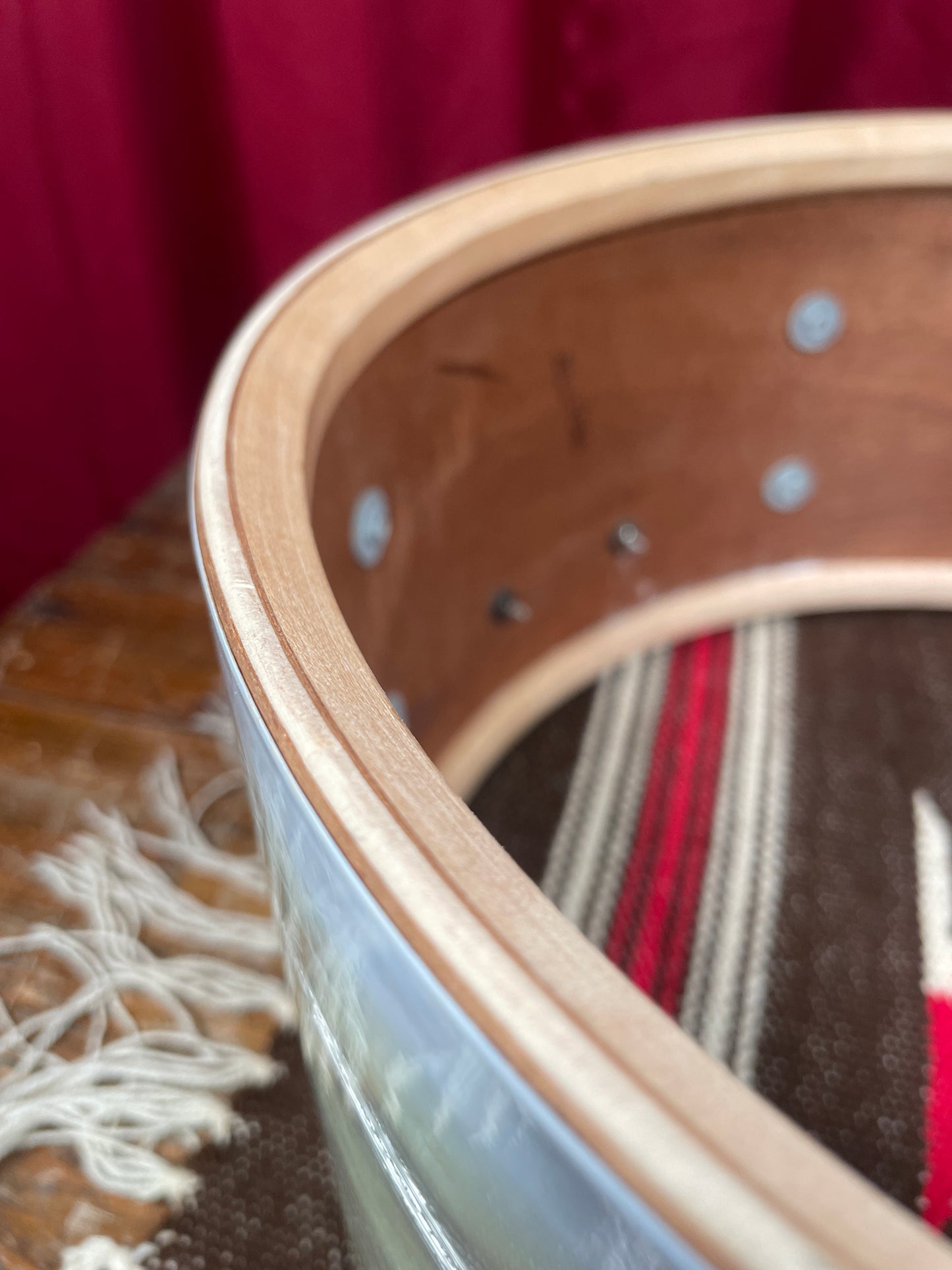 1960 Ludwig 6.5x14 Pioneer Snare Drum White Marine Pearl Trans Badge