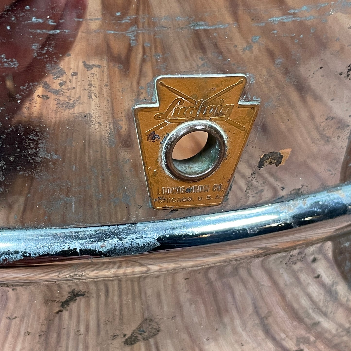 1960s Ludwig 5x14 Super Sensitive Brass Snare Drum Shell COB Pre-Serial Supraphonic