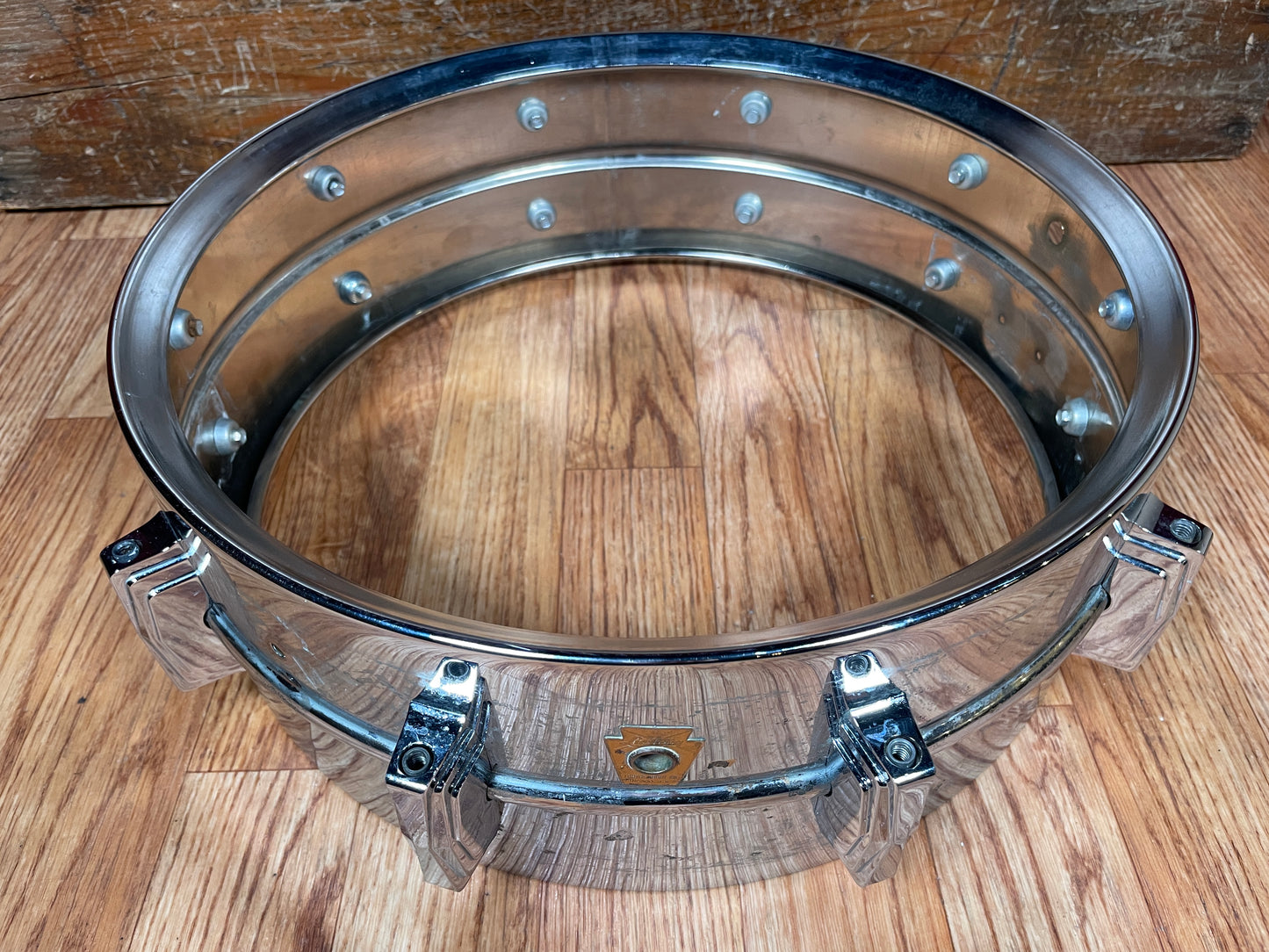 1960s Ludwig 5x14 Super Sensitive Brass Snare Drum Shell COB Pre-Serial Supraphonic