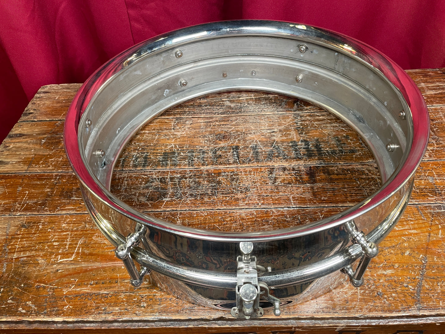 1920s Ludwig & Ludwig 5x15 Theatre Model 2 Pc. Brass Snare Drum NOB