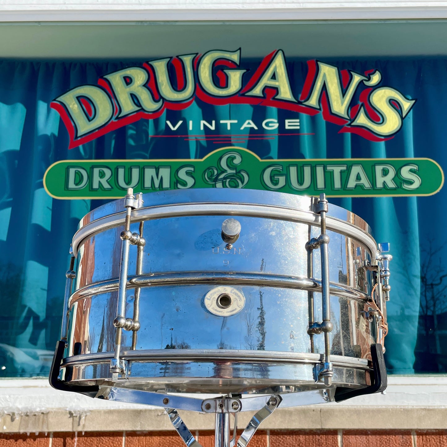 1930s Ludwig Standard/Universal/All-Round 6.5x15 2pc Heavy Brass Shell Snare Drum