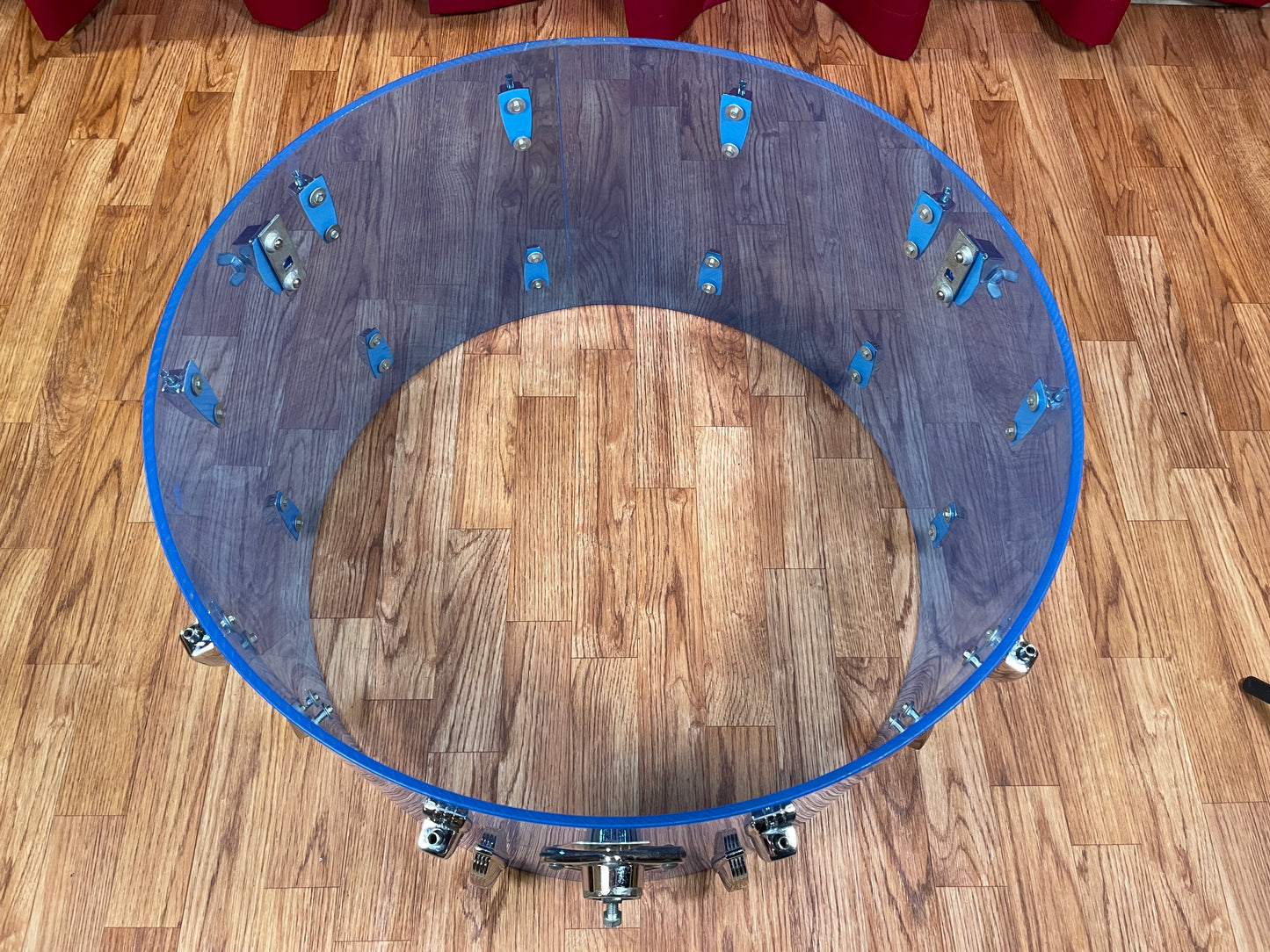 1970s Ludwig 14x24 Blue Vistalite Bass Drum