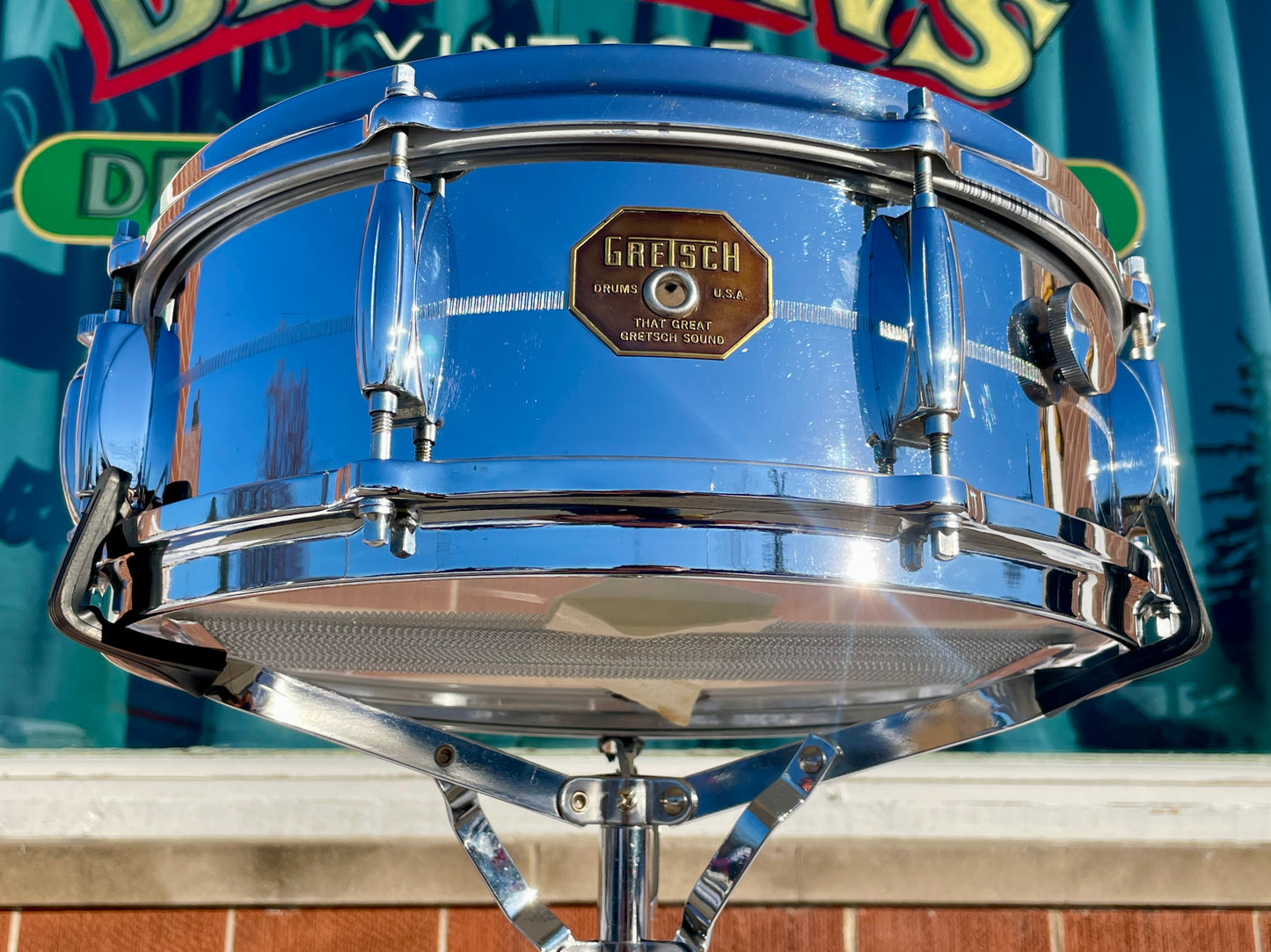 1970s Gretsch No. 4160 Chrome Over Brass 5x14 Snare Drum