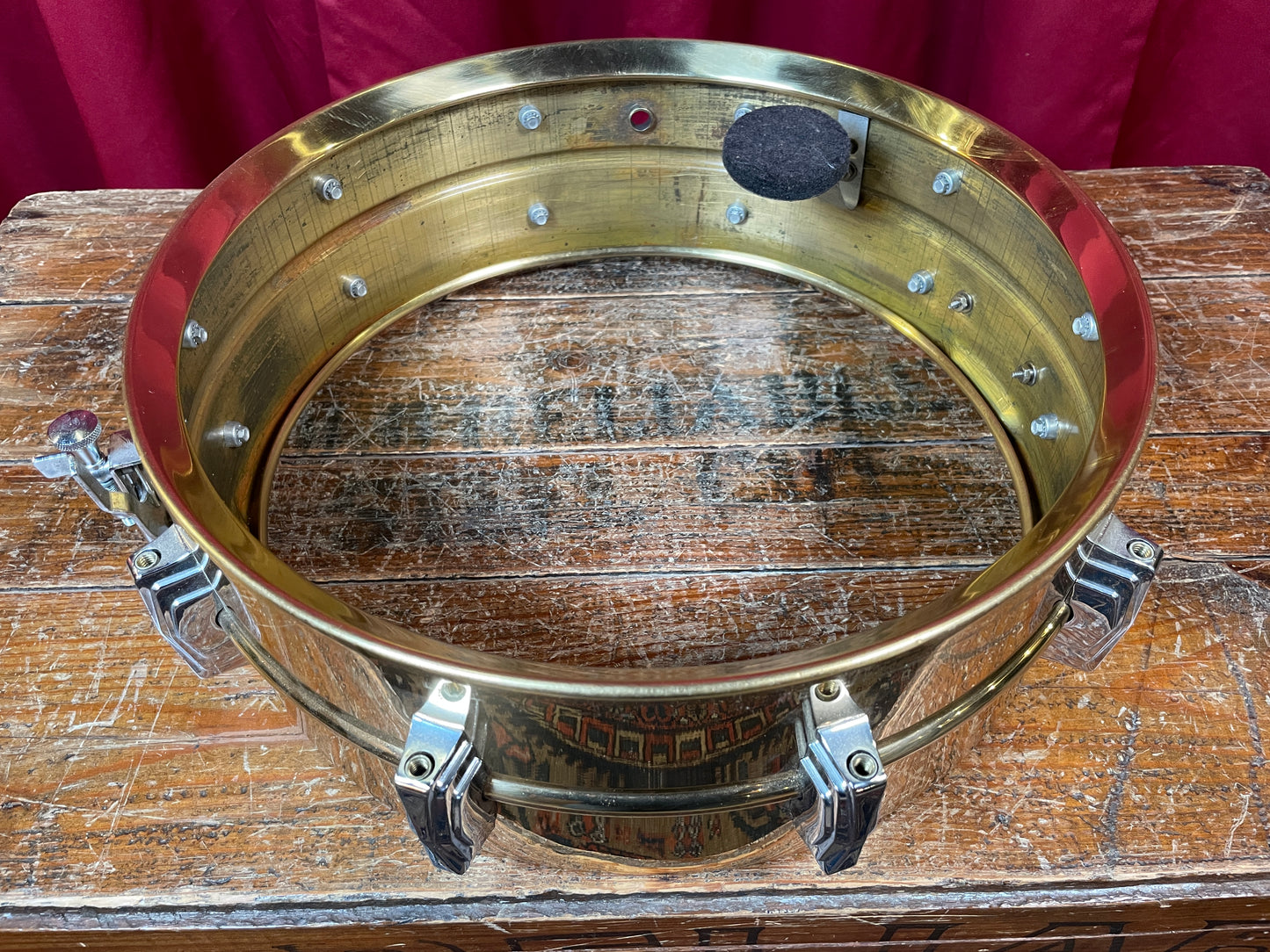 Zoro's 1960 Ludwig Super-Ludwig 5x14 Rare No. 401 Lacquered Brass Pre-Serial Supraphonic Snare Drum