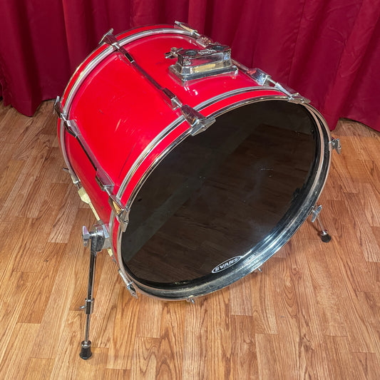 1980s Pearl Export 16x22 Deep Force 5500 Bass Drum Coral Red