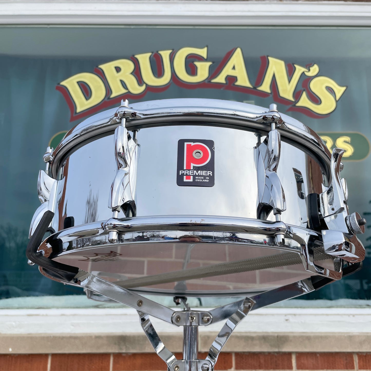 1970s Premier 2000 5.5x14 Snare Drum Chrome Over Aluminum Made in England