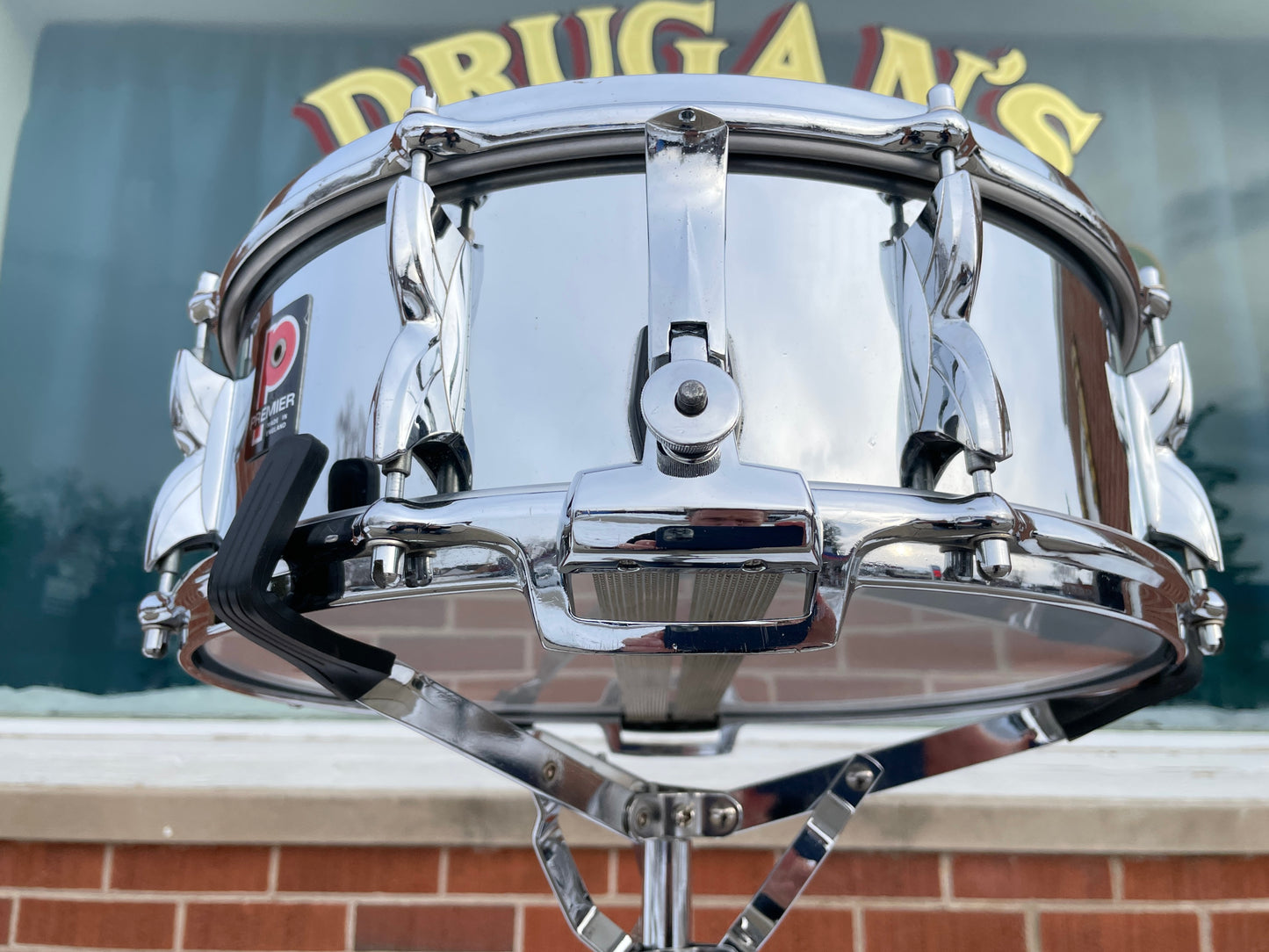1970s Premier 2000 5.5x14 Snare Drum Chrome Over Aluminum Made in England