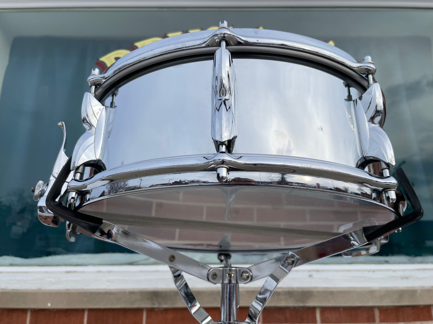 1970s Premier 2000 5.5x14 Snare Drum Chrome Over Aluminum Made in England