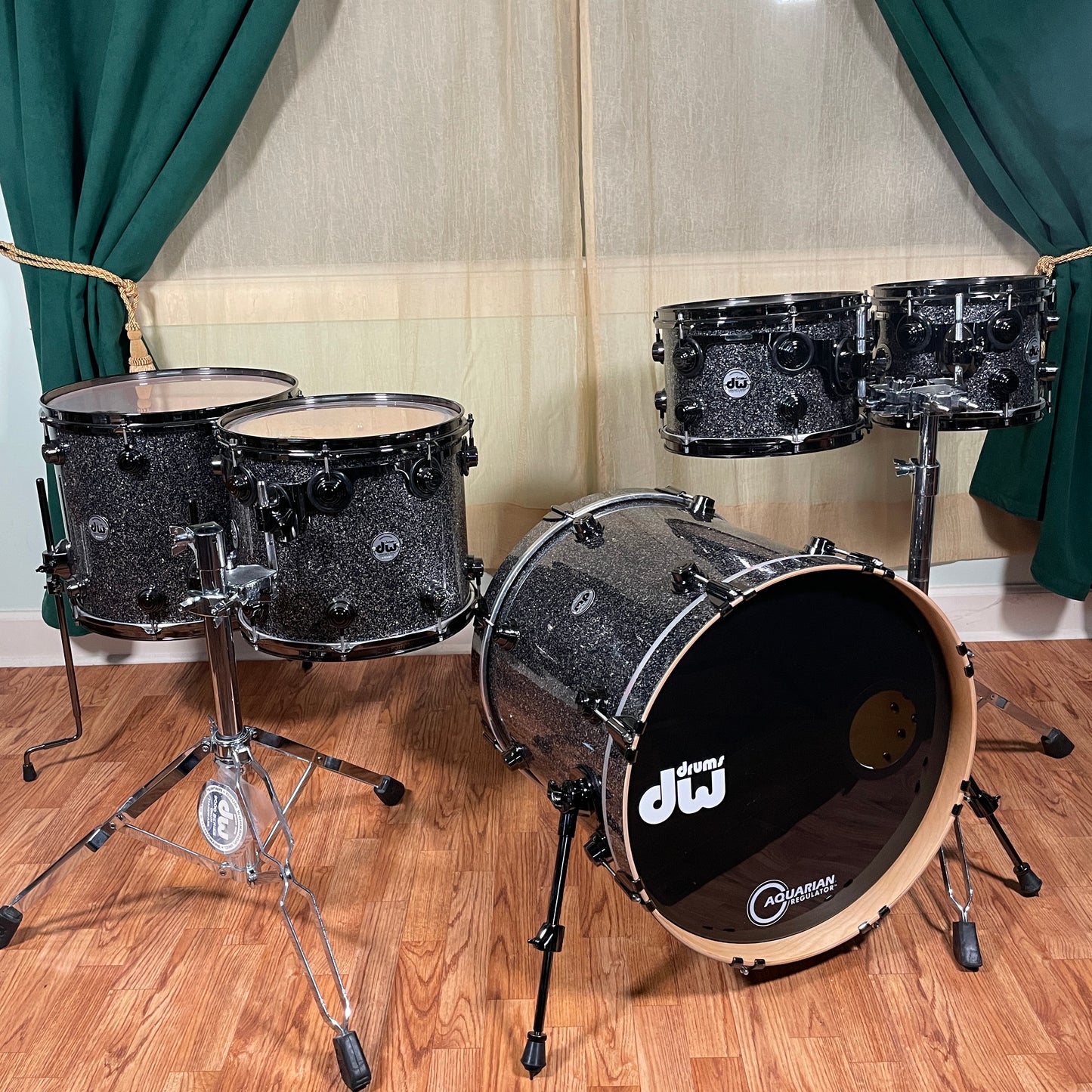 DW Collector's Series Pure Birch Drum Set Black Galaxy 20/10/12/14/16 Drum Workshop