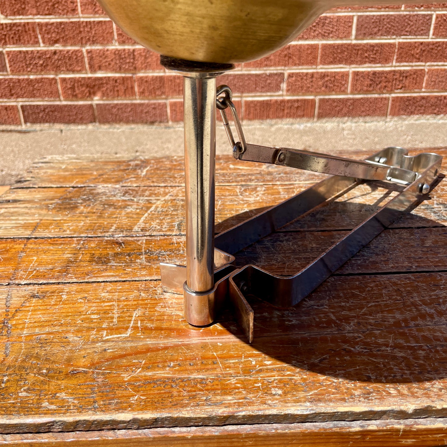 1920s Leedy Low Boy Sock Cymbal Pedal No. 271 w/ 10" Leedy Deep Cup Cymbals