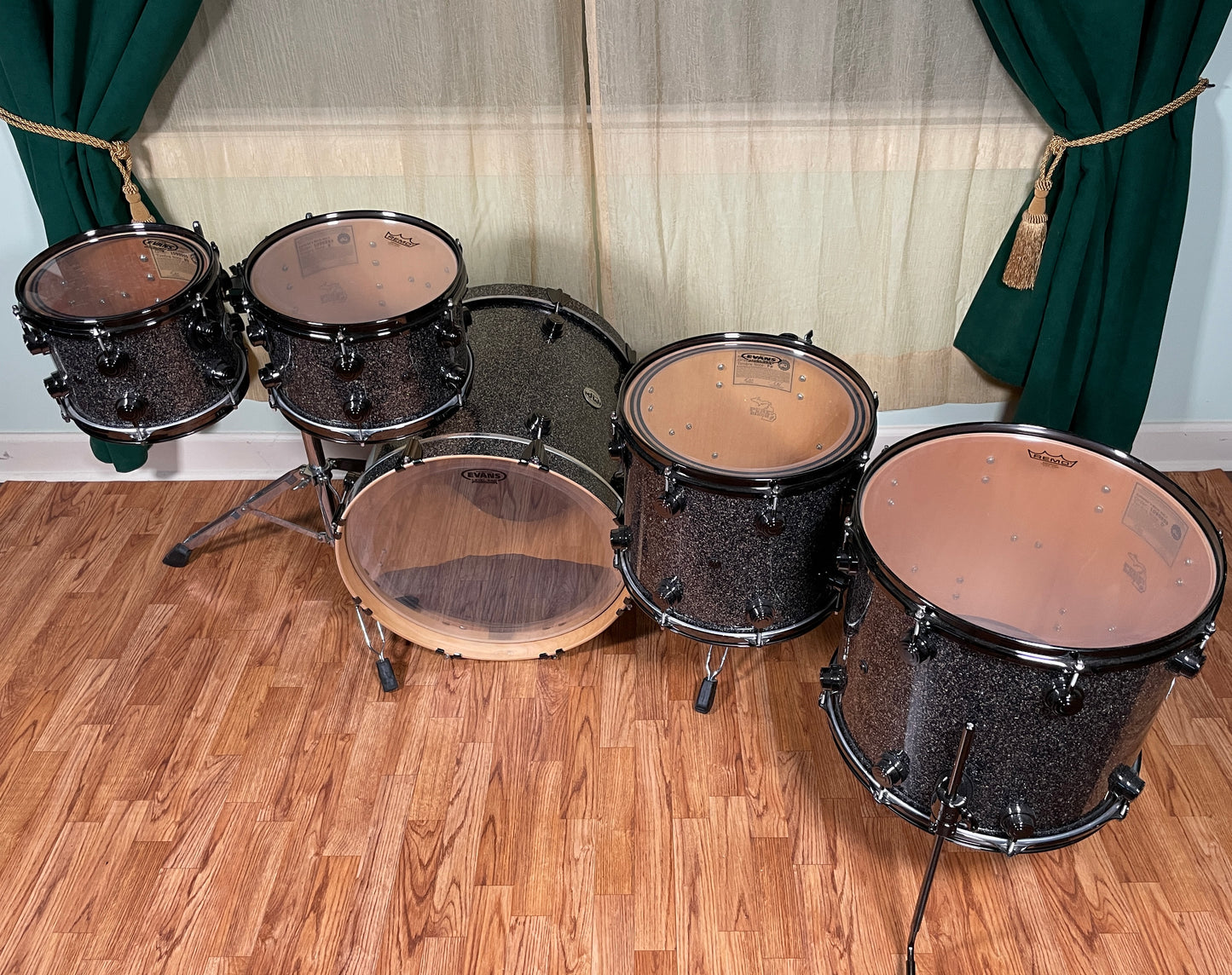 DW Collector's Series Pure Birch Drum Set Black Galaxy 20/10/12/14/16 Drum Workshop
