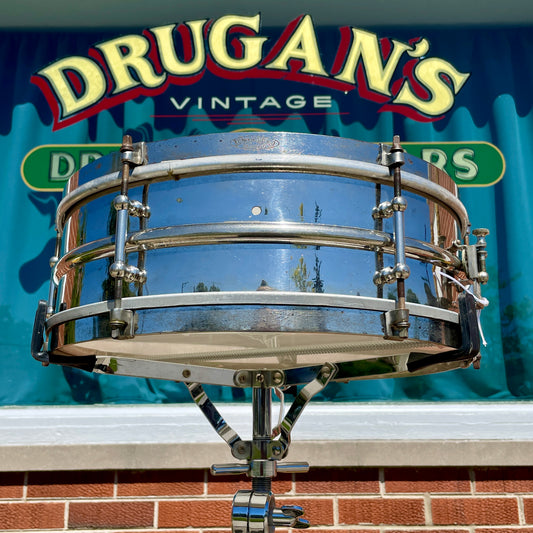 1920s Ludwig & Ludwig 5x15 Theatre Model 2 Pc. Brass Snare Drum NOB