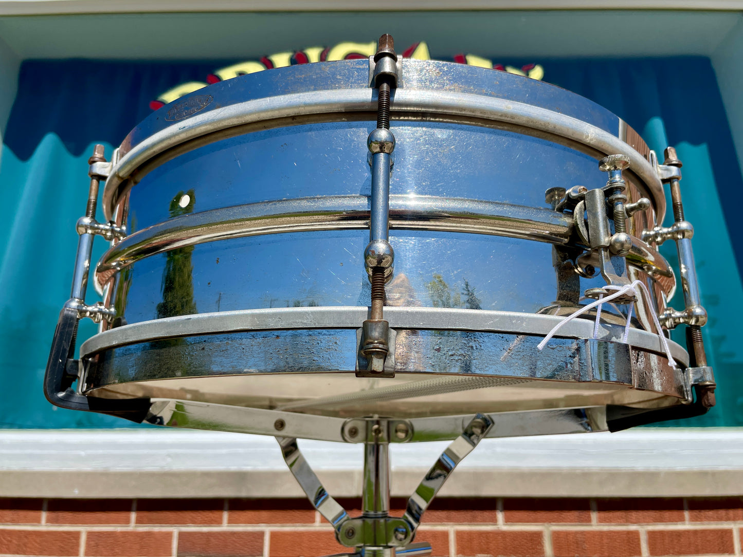 1920s Ludwig & Ludwig 5x15 Theatre Model 2 Pc. Brass Snare Drum NOB