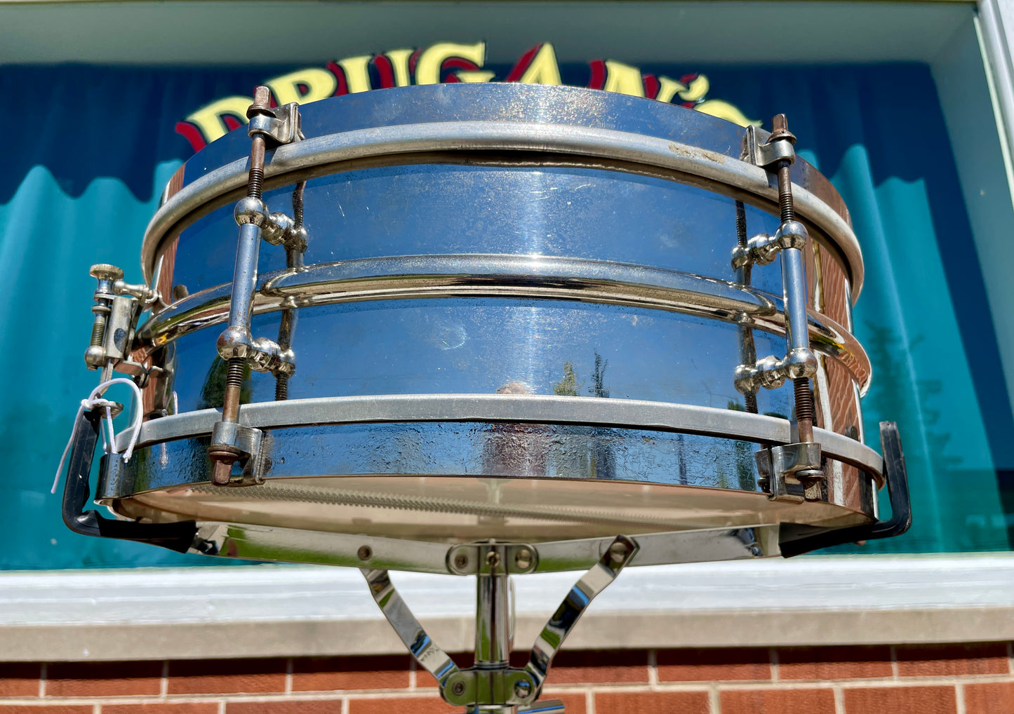 1920s Ludwig & Ludwig 5x15 Theatre Model 2 Pc. Brass Snare Drum NOB