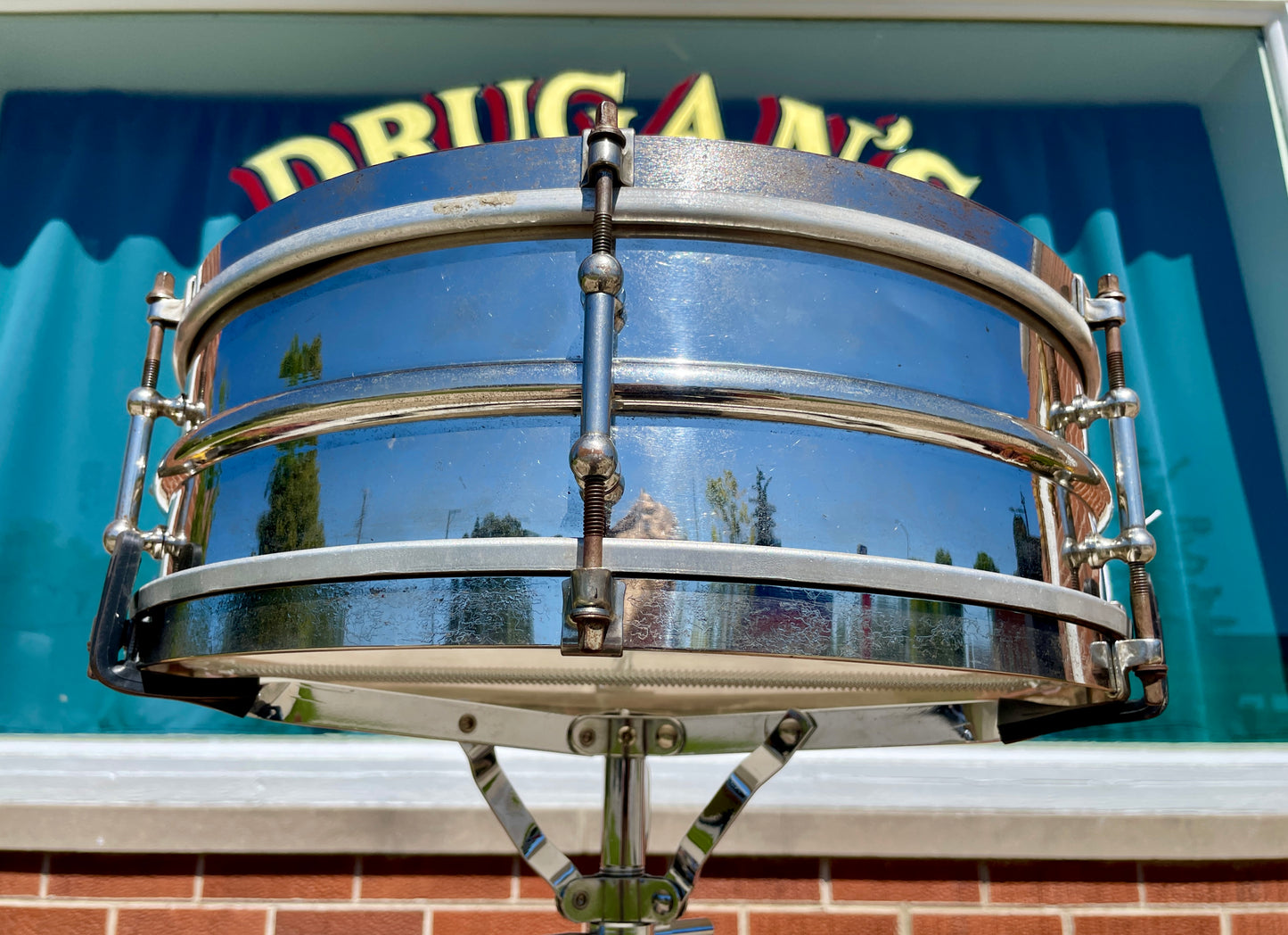 1920s Ludwig & Ludwig 5x15 Theatre Model 2 Pc. Brass Snare Drum NOB