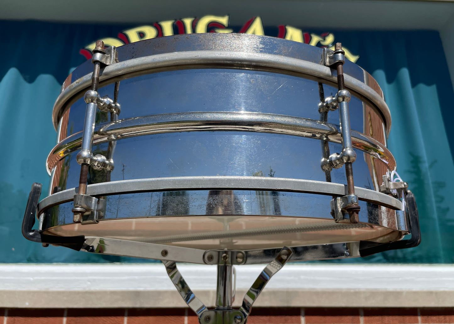 1920s Ludwig & Ludwig 5x15 Theatre Model 2 Pc. Brass Snare Drum NOB