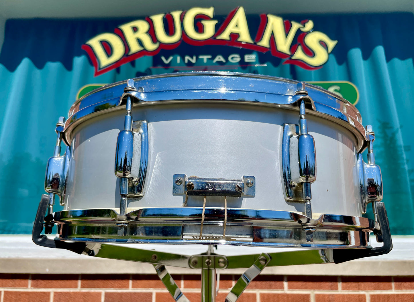 1970s Ludwig 5x14 S-102 Standard Snare Drum Acrolite Finish
