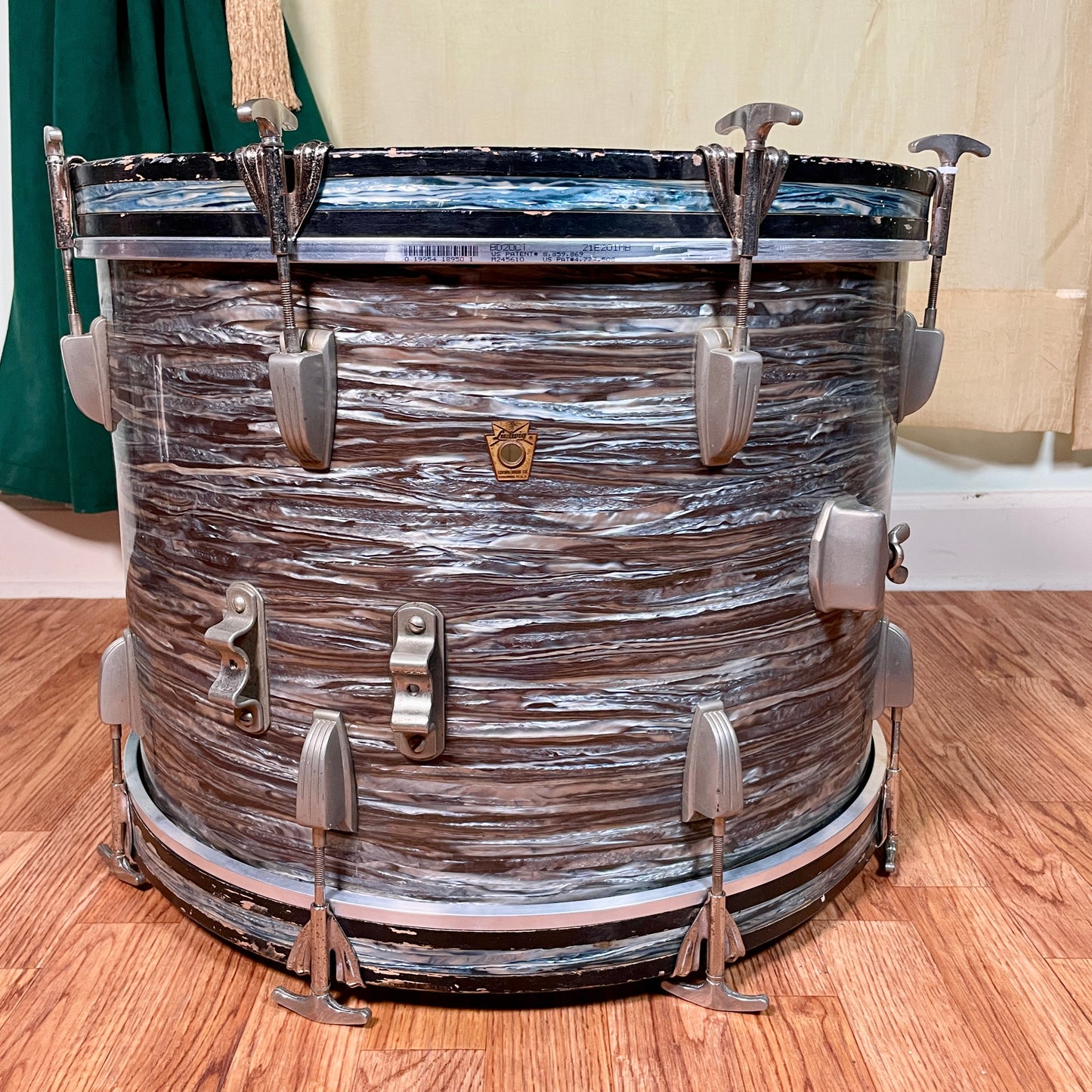 1965 Ludwig 14x20 Bass Drum Oyster Blue Pearl