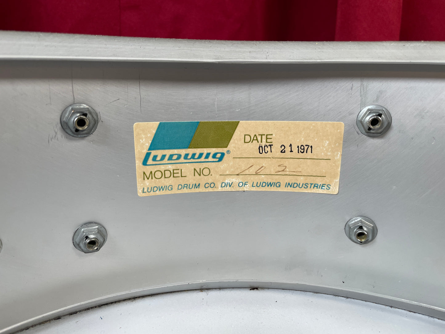1970s Ludwig 5x14 S-102 Standard Snare Drum Acrolite Finish