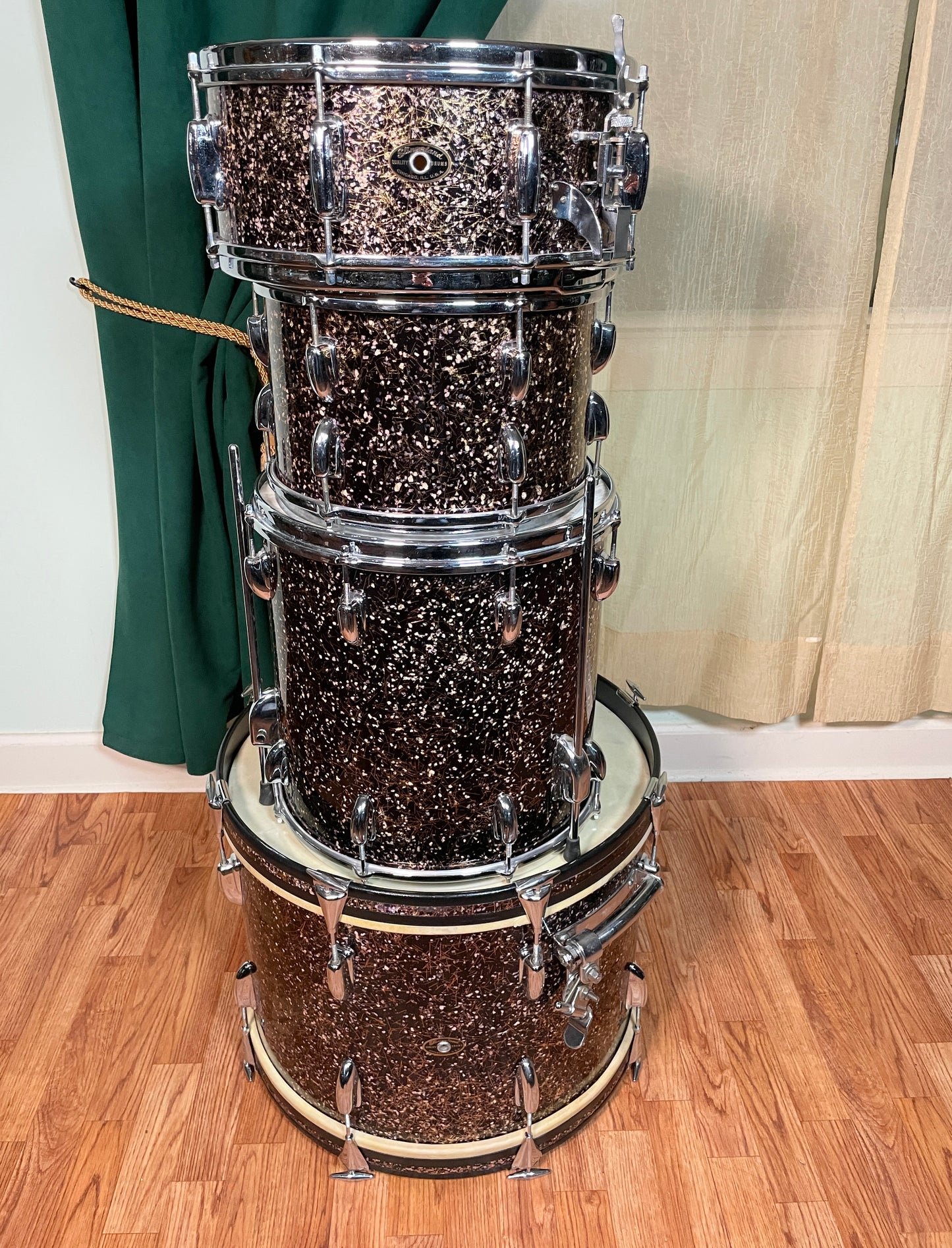 1950s Slingerland Modern Jazz Outfit Drum Set Capri Pearl 20/12/14 w/ 5.5x14 Snare Bop Set