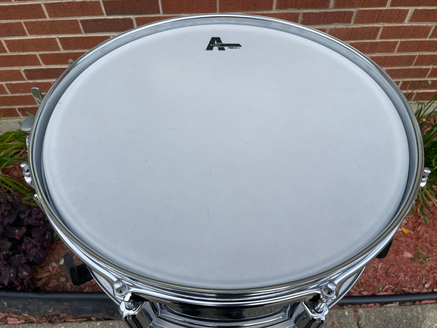 1960s Rogers 5x14 Powertone Chrome Over Brass Snare Drum COB Fullerton