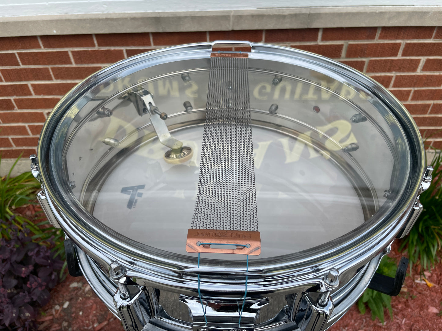 1960s Rogers 5x14 Powertone Chrome Over Brass Snare Drum COB Fullerton